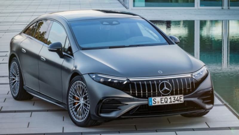 Mercedes EQS in Manufaktur Siliziumgrau uni - allein die Farbe kostet 7400 Euro. (Bild: Mercedes-Benz)