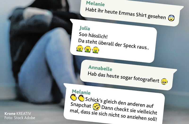 Hänseleien machen nicht mehr vor der eigenen Haustüre Halt, Home-Schooling während der Pandemie hat Cybermobbing noch zusätzlich befeuert. (Bild: Krone KREATIV (Bild: Stock Adobe))