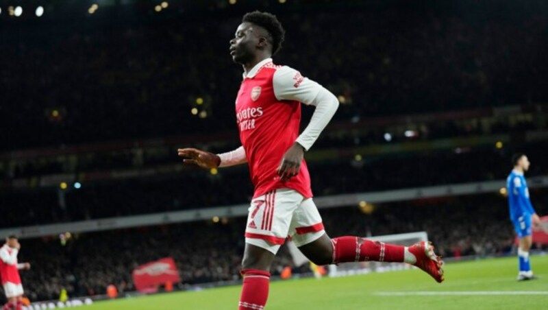 Bukayo Saka (Bild: AP Photo/Kirsty Wigglesworth)