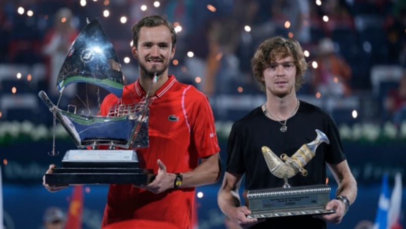 Daniil Medwedew (l.) und Andrej Rublew (Bild: Associated Press.)