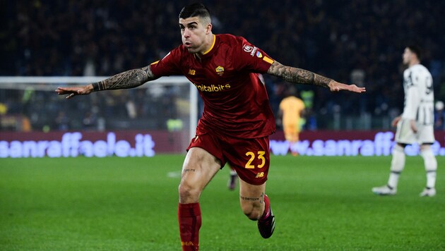 Gianluca Mancini traf zum entscheidenden 1:0. (Bild: APA/AFP/Filippo MONTEFORTE)