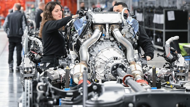 Mercedes-Werk im deutschen Sindelfingen: Wo steuert Europas Leitindustrie nach 2035 hin? (Bild: Bernd Weißbrod / dpa / picturedesk.com)