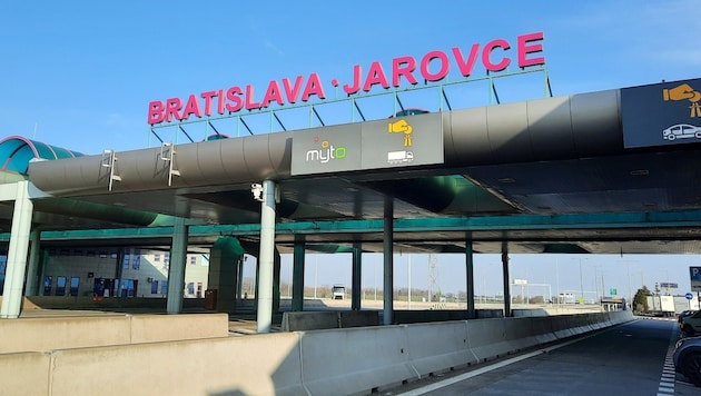 Der Autobahngrenzübergang Richtung Bratislava bei Kittsee im Burgenland (Bild: P. Huber)