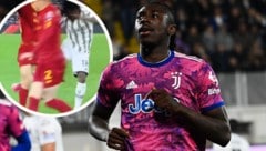 Moise Kean sah nach nur 40 Sekunden die Rote Karte. (Bild: APA/AFP/ANDREAS SOLARO, twitter.com/Vicidominus)