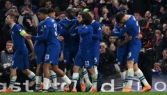 Chelsea jubelt über den Einzug ins Champions-League-Viertelfinale. (Bild: APA/AFP/IKIMAGES/Glyn KIRK)