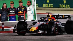 Hannah Schmitz (li.) verleiht Max Verstappen Flügel. (Bild: GEPA )