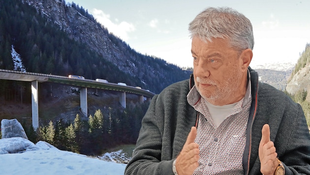 „Italien und Deutschland müssen endlich ihre Maut anheben“, fordert Fritz Gurgiser. Eine Million Umweg-Lkw jährlich über den Brenner seien mehr als zu viel. (Bild: Christof Birbaumer, Johanna Birbaumer)