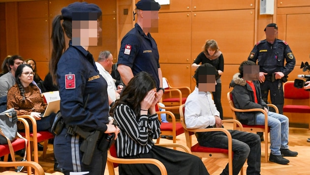 Die drei kindlichen Angeklagten. (Bild: Harald Dostal, Krone KREATIV)