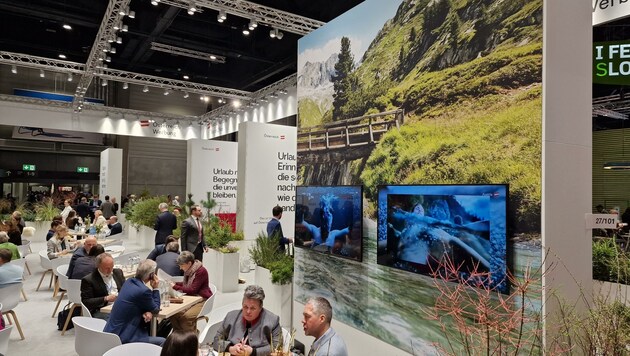 Der Österreich-Stand auf der ITB signalisiert Natur pur (Bild: Moser Andreas)