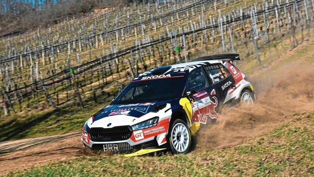 Mundl Baumschlager gibt im Skoda Fabia RS Rally2 Vollgas. (Bild: Harald Ilmer)