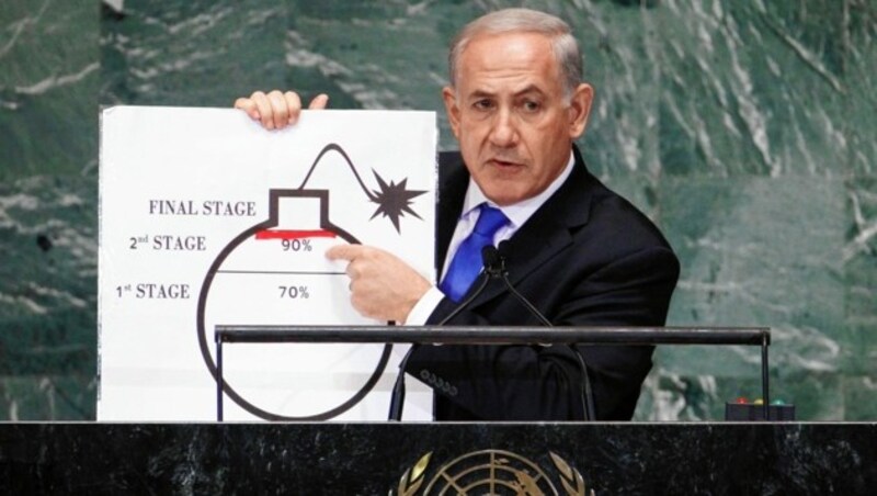 Seit Jahren warnt Israels Premier Netanyahu vor der iranischen Atombombe. (Bild: REUTERS)