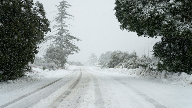 Dem eigentlich sonnenverwöhnten Kalifornien hatte ein seltener Wintersturm Ende Februar viel Schnee und Regen gebracht. (Bild: AFP)