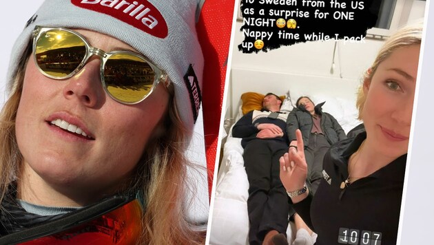 Mikaela Shiffrin genoss nach ihrem 87. Sieg die Sonne - mit ihrem Bruder und dessen Frau war eine ausschweifende Partynacht nicht möglich. (Bild: AP, Instagram.com/mikaelashiffrin)