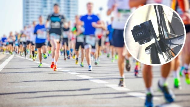 Die Streckenvermessung beim Marathon ist eine Wissenschaft für sich. Dazu verwendet wird der sogenannte Jones Counter (kl. Bild). (Bild: stock.adobe.com, ZVG, Krone KREATIV)
