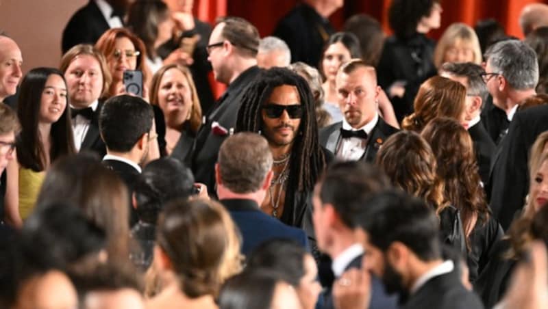 Rocker Lenny Kravitz im Oscar-Getümmel (Bild: APA/AFP/Robyn BECK)