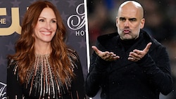 Julia Roberts (li.) und Pep Guardiola (Bild: APA/Getty Images via AFP/GETTY IMAGES/KEVIN WINTER, APA/AFP/Oli SCARFF)