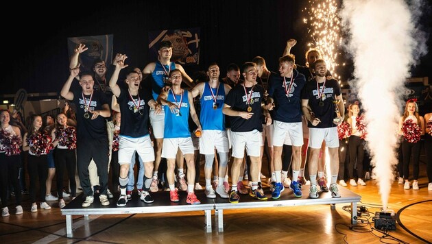 Die Uni Wien Emperors sind ACSL-Basketball-Champion 2023. (Bild: Lukas Zottl)