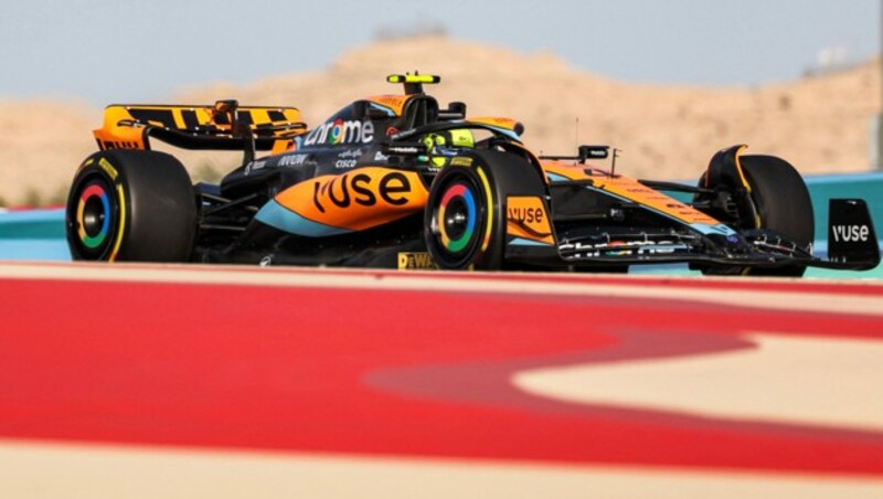 Lando Norris blieb in Bahrain ohne WM-Punkt. (Bild: APA/AFP/Giuseppe CACACE)