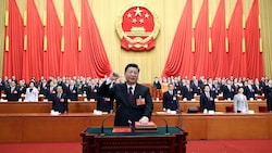 Staatspräsident Xi Jinping bei seiner Rede auf dem chinesischen Volkskongress (Bild: Xinhua)