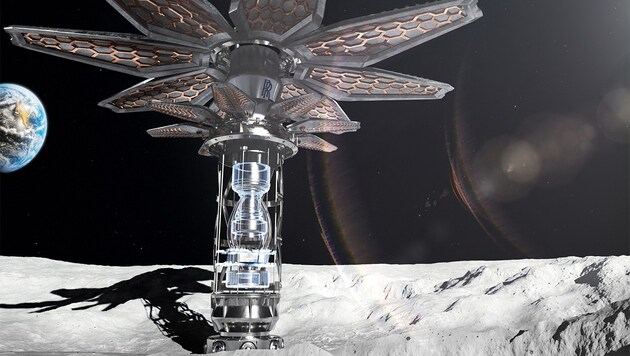 So könnte das Atomkraftwerk von Rolls-Royce für den Mond aussehen. (Bild: APA/AFP/Rolls-Royce Submarines Ltd)
