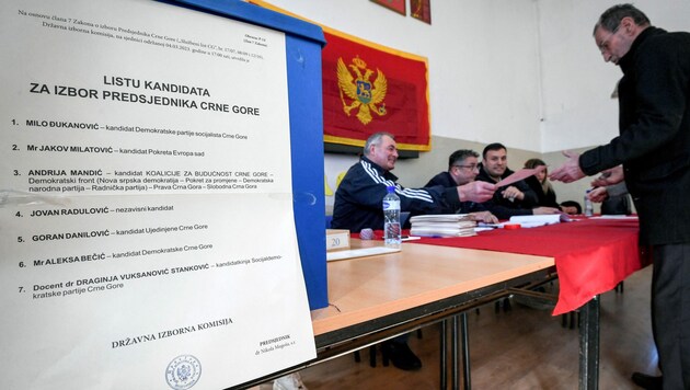 In Montenegro findet am 2. April eine Stichwahl um das Amt des Staatspräsidenten statt. (Bild: AFP)