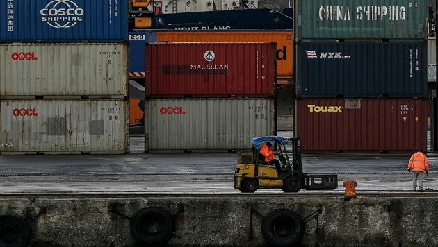 Container im Hafen von Istanbul (Bild: APA/AFP/Ozan KOSE)