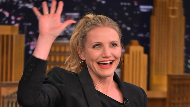 Cameron Diaz bei einem Auftritt in der „Tonight Show Starring Jimmy Fallon“ im April 2016 in New York City (Bild: APA/Theo Wargo/Getty Images for NBC/AFP)