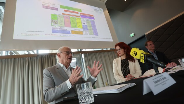 ADSI-Gründer Günther Bonn (li.) und LR Cornelia Hagele stellten das Phytovalley und den Wissenschaftsgipfel vor. (Bild: Birbaumer Christof)