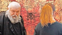 Der verstorbene Künstler Hermann Nitsch (li.) und die angeklagte Ex-Frau seines Hausarbeiters. (Bild: Jöchl, LPD NÖ, Richter Krone KREATIV,)