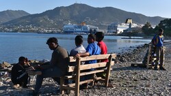 Pakistanische Migranten auf der griechischen Insel Lesbos (Archivbild) (Bild: APF)