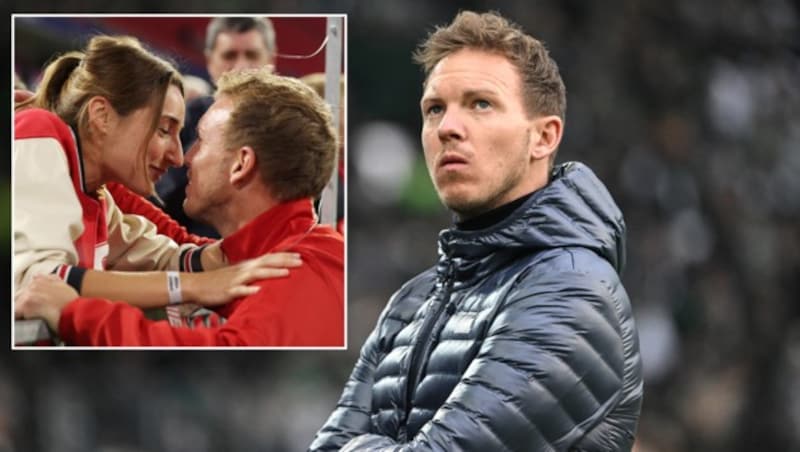 Julian Nagelsmann und Freundin Lena Wurzenberger (Bild: APA/AFP/INA FASSBENDER, Twitter/iMiaSanMia_en)