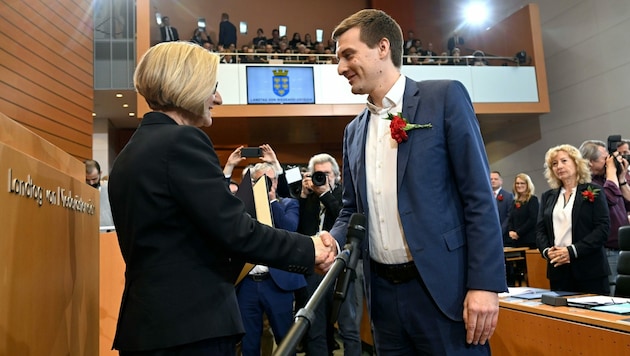 ÖVP-Chefin Johanna Mikl-Leitner und SPÖ-Chef Sven Hergovich (Bild: APA/HELMUT FOHRINGER)