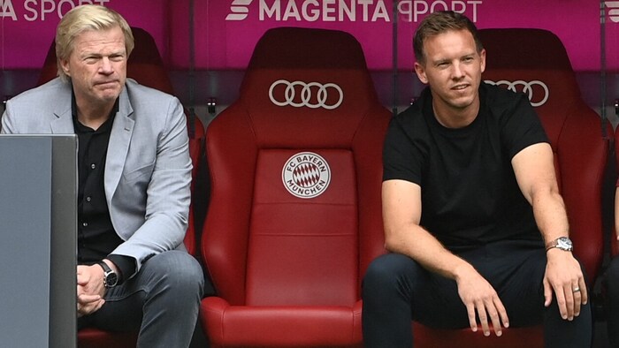 Oliver Kahn (l.) und Julian Nagelsmann (r.)