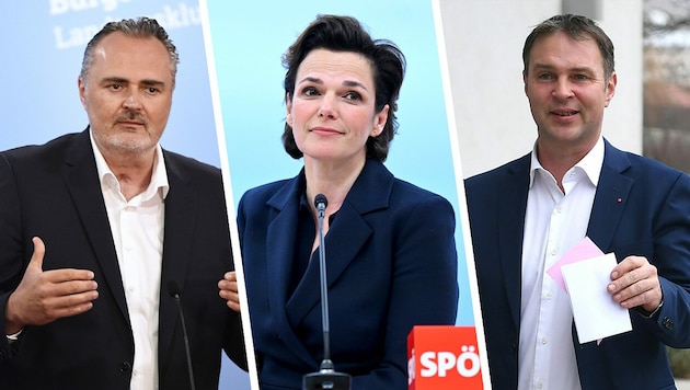 Dieses Trio kämpft um den SPÖ-Vorsitz (Bild: APA/ROBERT JAEGER, APA/HELMUT FOHRINGER, APA/ROLAND SCHLAGER, Krone KREATIV)