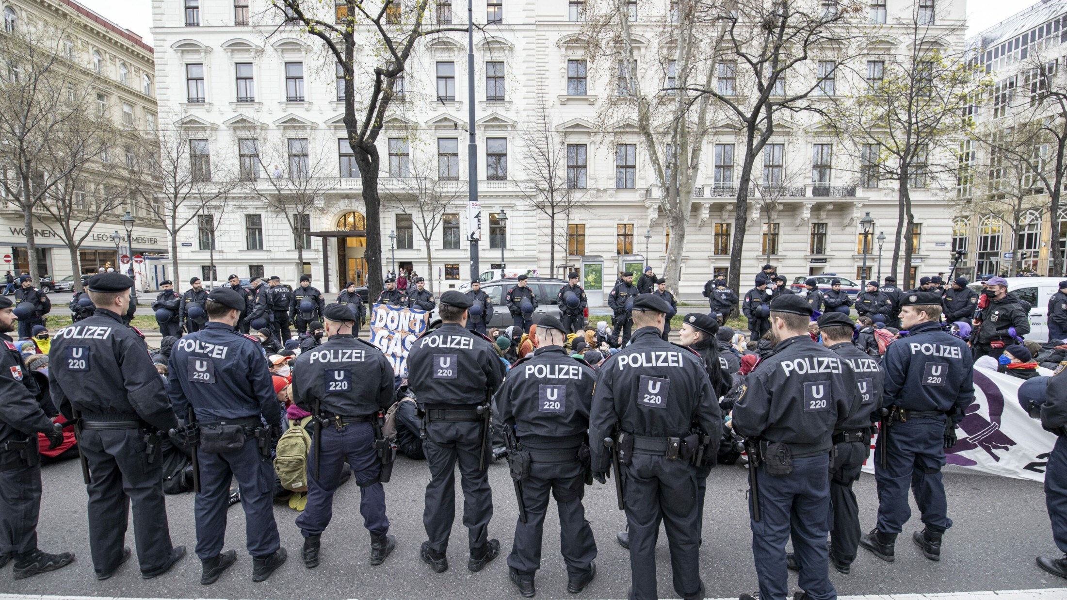Слезоточивый газ, окружение, задержания —  полицейская операция в Вене