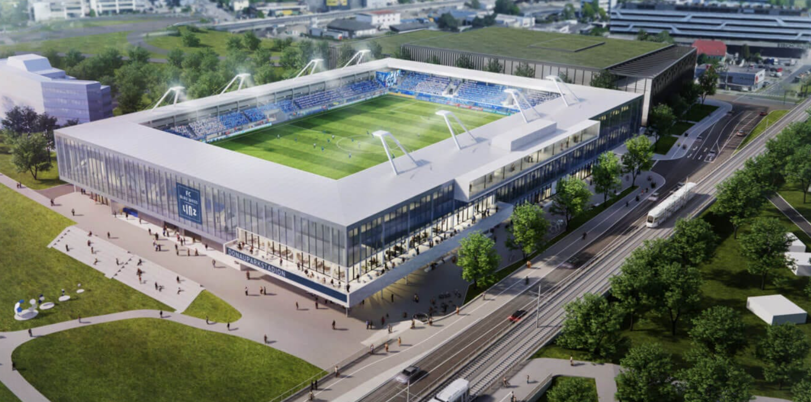 Blau-Weiß Linz wird nächste Saison im neuen Donauparkstadion spielen. (Bild: Blau-Weiß Linz)