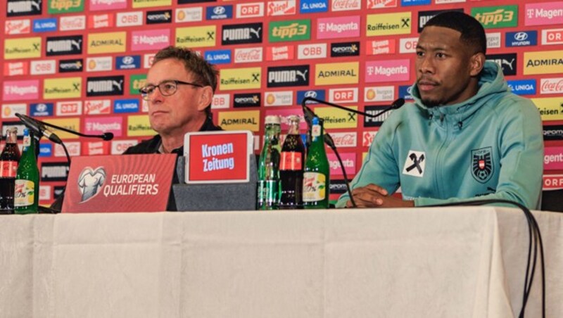 Ralf Rangnick (li.) und David Alaba (Bild: GEPA pictures)