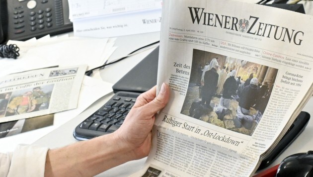 Der Fortbestand der „Wiener Zeitung“ soll laut Regierungsplan vor allem online stattfinden. (Bild: APA/HERBERT NEUBAUER)