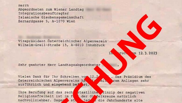 Der Österreichische Alpenverein (ÖAV) warnt vor einem gefälschten Brief, der derzeit im Umlauf ist. (Bild: ÖAV)
