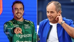 Bei jedem Interview einen Grinser im Gesicht - Altmeister Fernando Alonso, 41 (links); Gerhard Berger (rechts): „Max kann niemand schlagen.“ (Bild: GEPA)