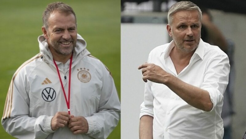 Hansi Flick (l.) und Dietmar Hamann (r.) (Bild: Hasan Bratic / dpa Picture Alliance / picturedesk.com; APA/AFP/ANDRE PAIN)