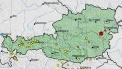 Das Beben war auch in der Steiermark zu spüren. (Bild: Geosphere Austria / www.zamg.at )