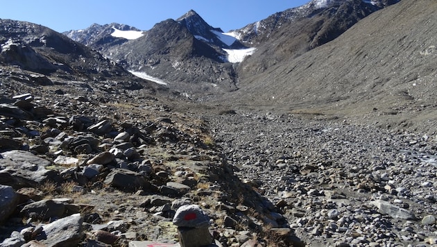 Der Diemferner in den Ötztaler Alpen - hier ein Bild aus dem Jahr 2022 - verlor 84,3 Meter. (Bild: ÖAV Gletschermessdienst / M. Strudl)