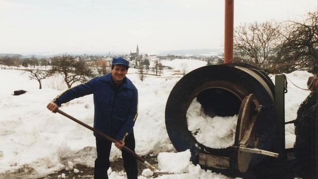 Der Unternehmer Johann Keplinger aus Bad Leonfelden schuf 1995 den „Prototyp“ der Schneeverbrennungsanlage. (Bild: Johann Filipp)