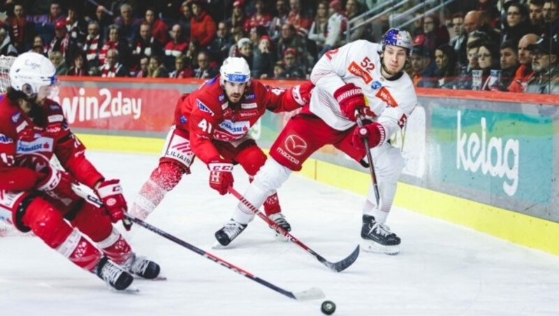 Klagenfurt (Ganahl & Jensen Aabo) will gegen Salzburg in der Serie auf 2:2 stellen. (Bild: GEPA pictures)