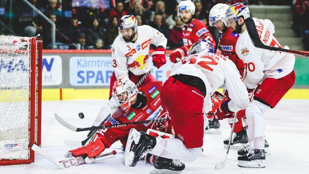 KAC schaute gegen Salzburg dem Puck ab Drittel zwei oft nur hinterher. (Bild: GEPA pictures)