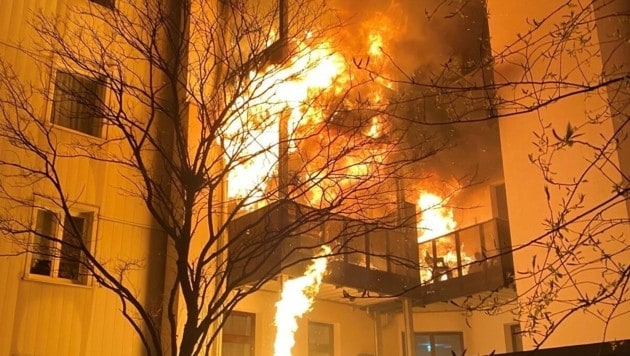 Die Frau konnte nur noch tot aus den Flammen geborgen werden. (Bild: Stadt Wien | Feuerwehr )