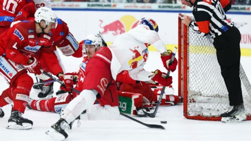 Salzburgs Troy Bourke traf in Minute 12 zum 2:0 gegen den KAC. (Bild: GEPA pictures)