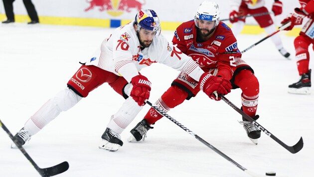 Benjamin Nissners Salzburger schossen Steven Strong und den KAC voll ab. (Bild: GEPA pictures)