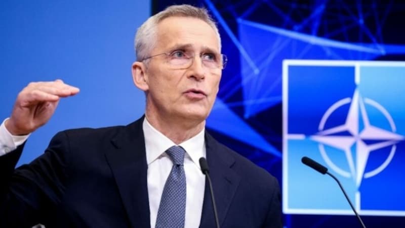 Jens Stoltenberg verkündete am 3. April den NATO-Beitritt Finnlands. (Bild: AFP)